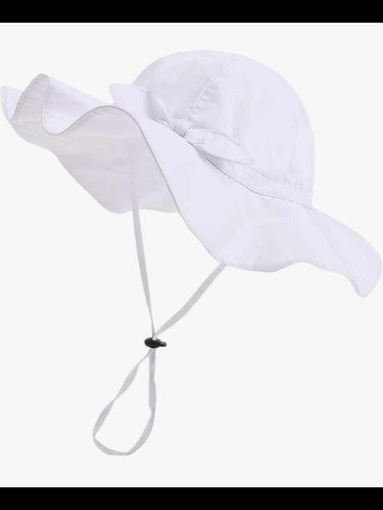 Other - 2x Baby Girl Sun Hat with UPF 50+ Outdoor Adjustable Beach Hat with Wide Brim